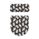 Angel And Snowflake Pattern Print Toilet Lid And Tank Cover Set