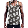Angel And Snowflake Pattern Print Men's Workout Tank Top