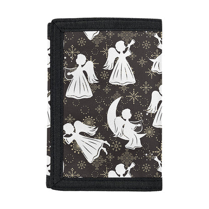 Angel And Snowflake Pattern Print Trifold Wallet
