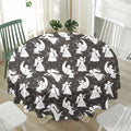 Angel And Snowflake Pattern Print Waterproof Round Tablecloth