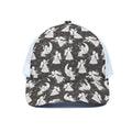 Angel And Snowflake Pattern Print White Mesh Trucker Hat