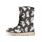 Angel And Snowflake Pattern Print Winter Boots