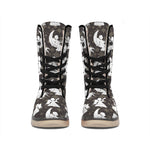 Angel And Snowflake Pattern Print Winter Boots