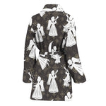 Angel And Snowflake Pattern Print Women's Bathrobe