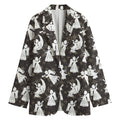 Angel And Snowflake Pattern Print Women's Blazer