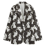 Angel And Snowflake Pattern Print Women's Blazer
