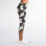 Angel And Snowflake Pattern Print Women's Capri Leggings