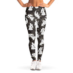 Angel And Snowflake Pattern Print Women's Leggings