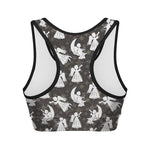 Angel And Snowflake Pattern Print Women's Sports Bra