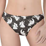 Angel And Snowflake Pattern Print Women's Thong