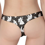 Angel And Snowflake Pattern Print Women's Thong
