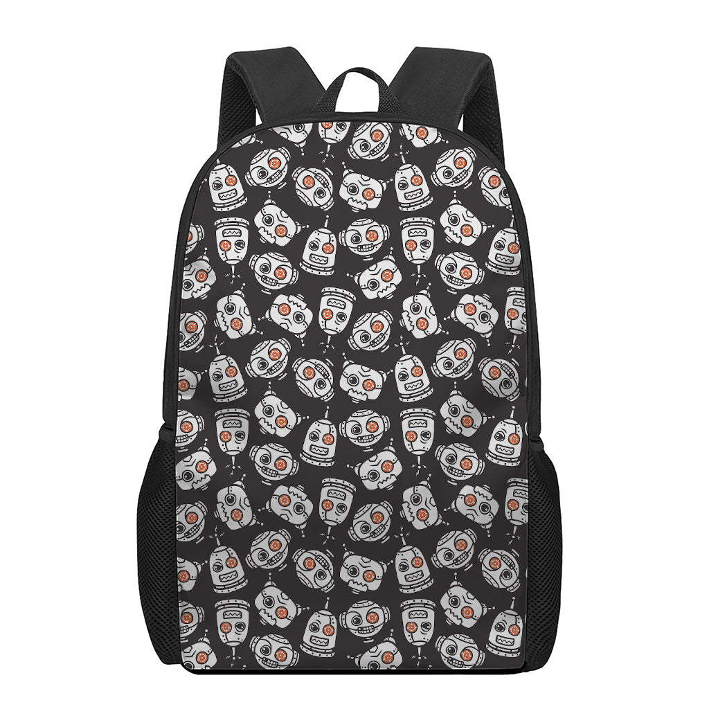 Angry Robot Pattern Print 17 Inch Backpack
