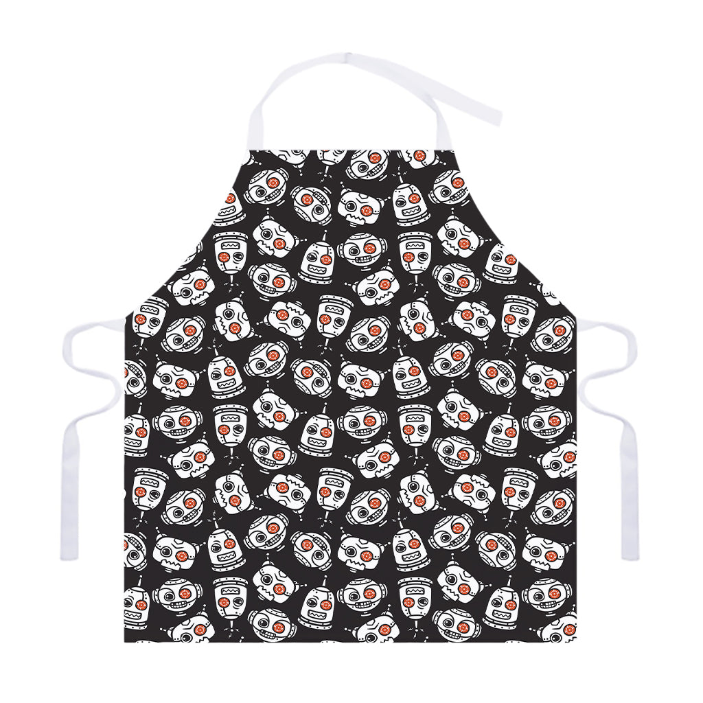 Angry Robot Pattern Print Adjustable Apron