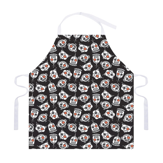 Angry Robot Pattern Print Adjustable Apron