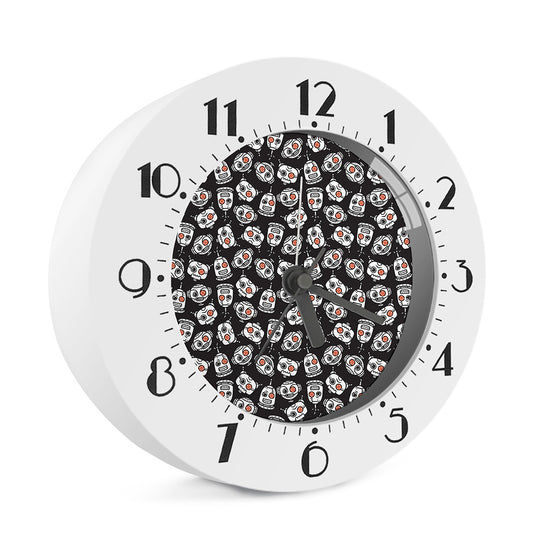 Angry Robot Pattern Print Alarm Clock