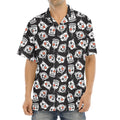 Angry Robot Pattern Print Aloha Shirt