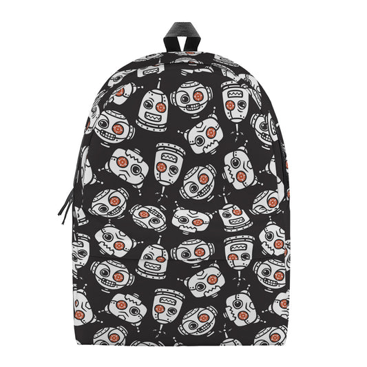 Angry Robot Pattern Print Backpack