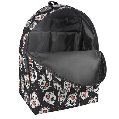 Angry Robot Pattern Print Backpack