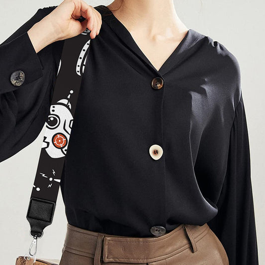 Angry Robot Pattern Print Bag Strap