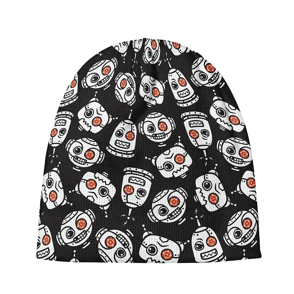 Angry Robot Pattern Print Beanie
