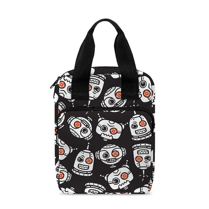 Angry Robot Pattern Print Bible Tote Bag