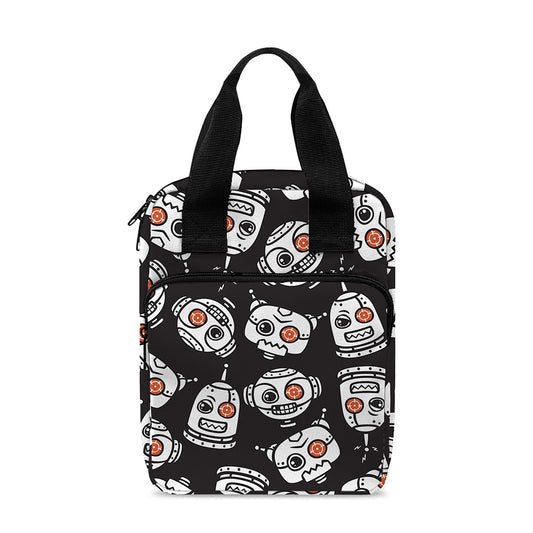 Angry Robot Pattern Print Bible Tote Bag