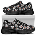 Angry Robot Pattern Print Black Chunky Shoes
