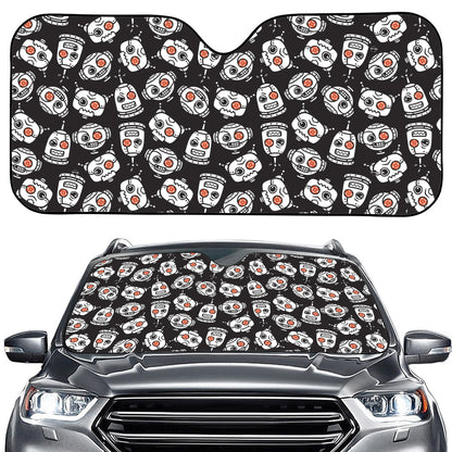 Angry Robot Pattern Print Car Windshield Sun Shade