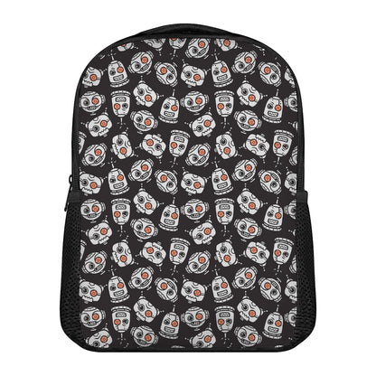Angry Robot Pattern Print Casual Backpack