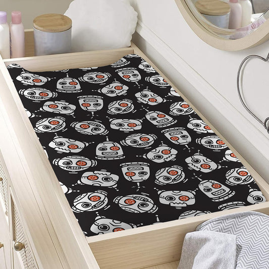Angry Robot Pattern Print Changing Pad Cover