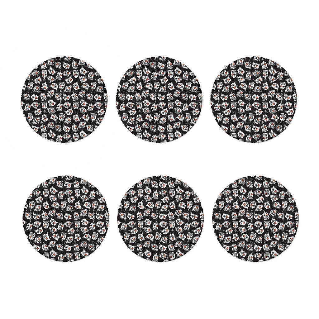 Angry Robot Pattern Print Coaster Set