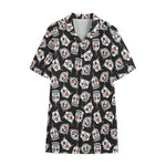 Angry Robot Pattern Print Cotton Hawaiian Shirt