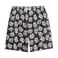 Angry Robot Pattern Print Cotton Shorts