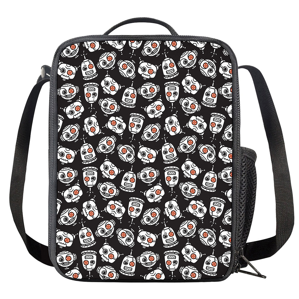 Angry Robot Pattern Print Crossbody Lunch Bag