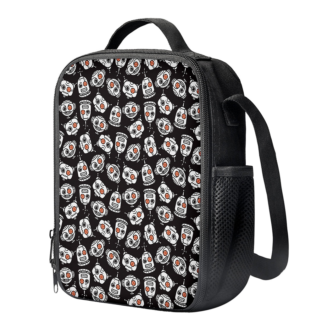 Angry Robot Pattern Print Crossbody Lunch Bag