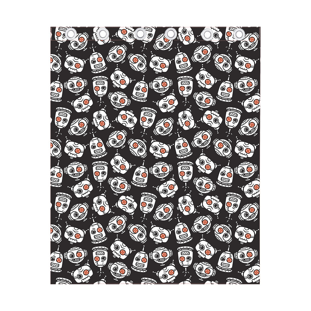 Angry Robot Pattern Print Curtain