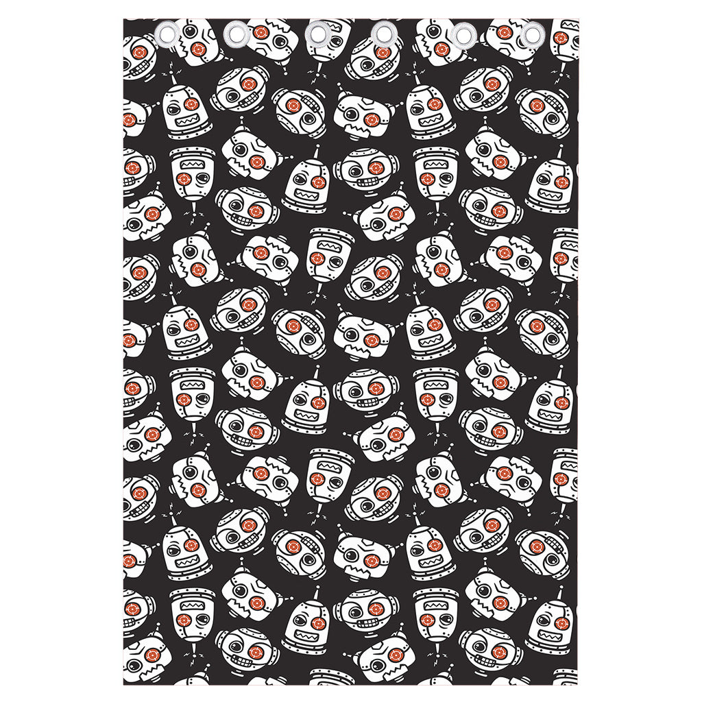Angry Robot Pattern Print Curtain