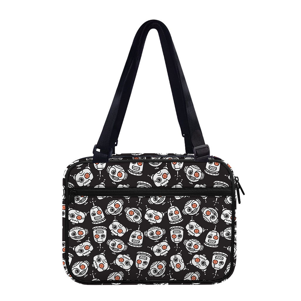 Angry Robot Pattern Print Double Strap Bible Bag