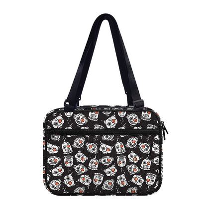 Angry Robot Pattern Print Double Strap Bible Bag