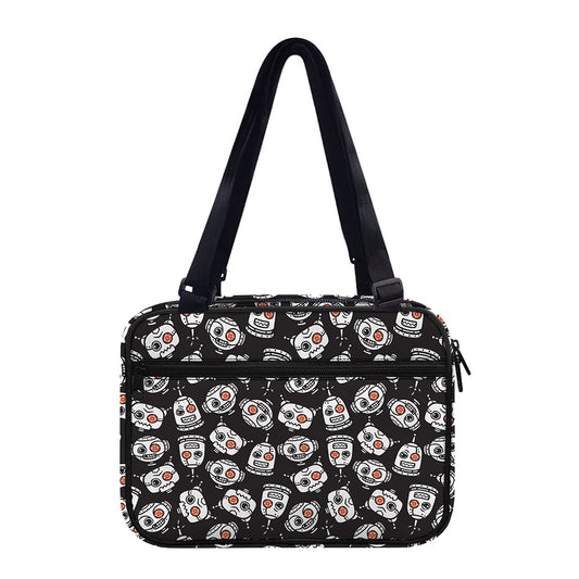 Angry Robot Pattern Print Double Strap Bible Bag