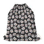 Angry Robot Pattern Print Drawstring Bag
