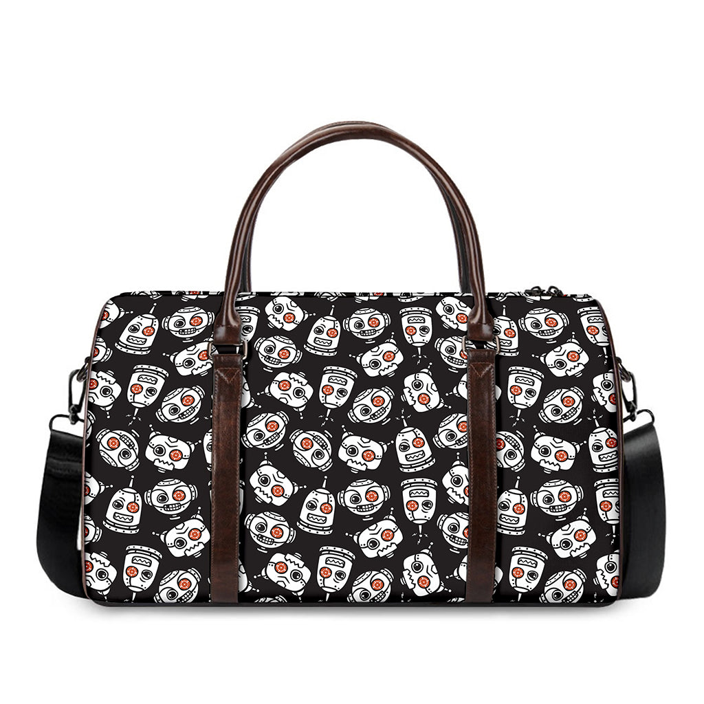 Angry Robot Pattern Print Duffle Bag