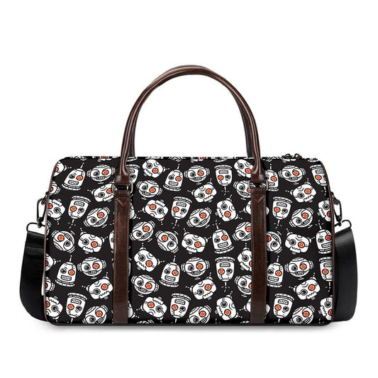 Angry Robot Pattern Print Duffle Bag