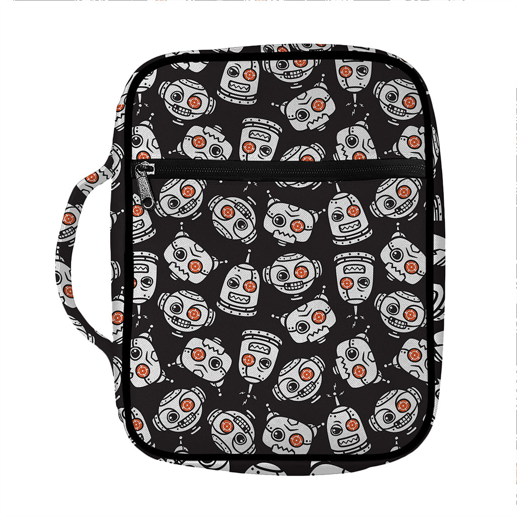 Angry Robot Pattern Print Front Pocket Bible Bag