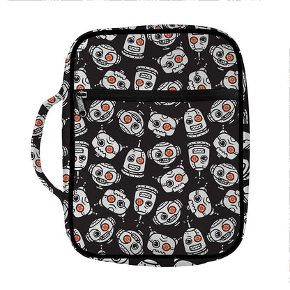 Angry Robot Pattern Print Front Pocket Bible Bag