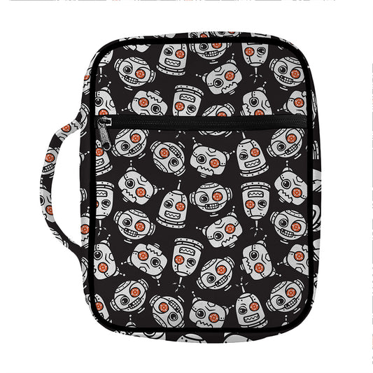 Angry Robot Pattern Print Front Pocket Bible Bag