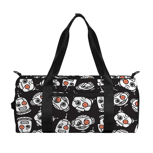 Angry Robot Pattern Print Gym Bag