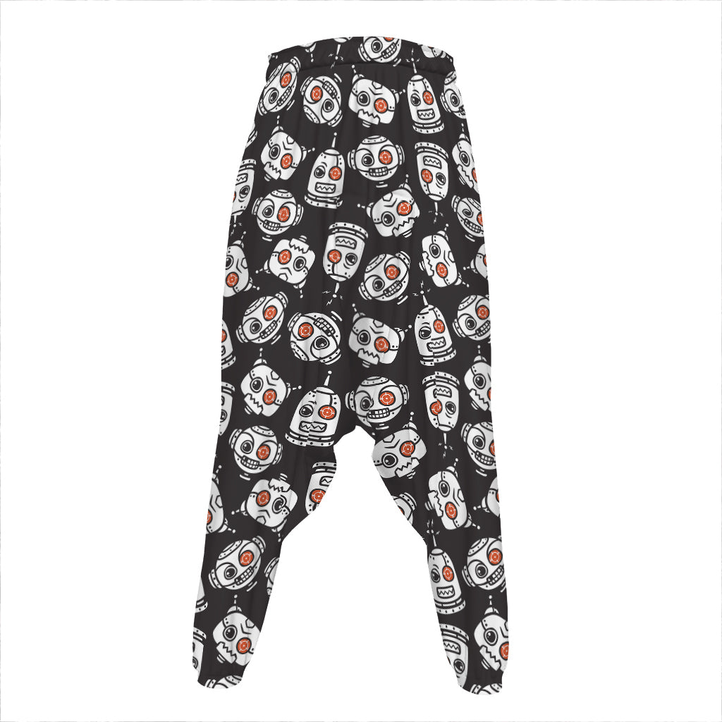 Angry Robot Pattern Print Hammer Pants