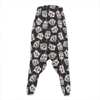 Angry Robot Pattern Print Hammer Pants