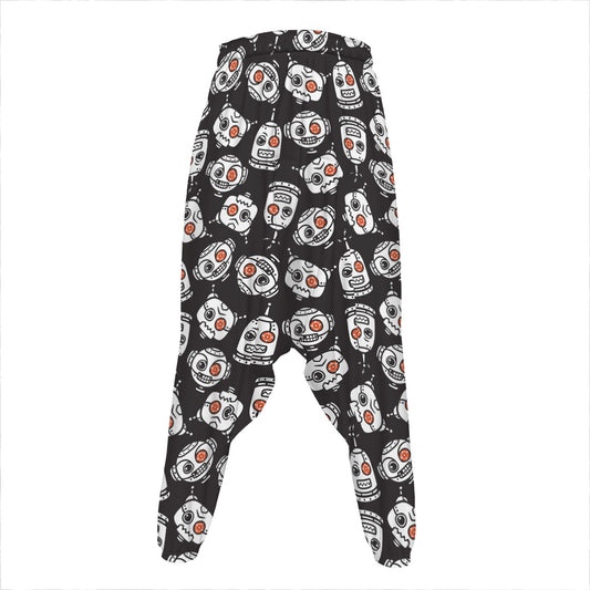 Angry Robot Pattern Print Hammer Pants
